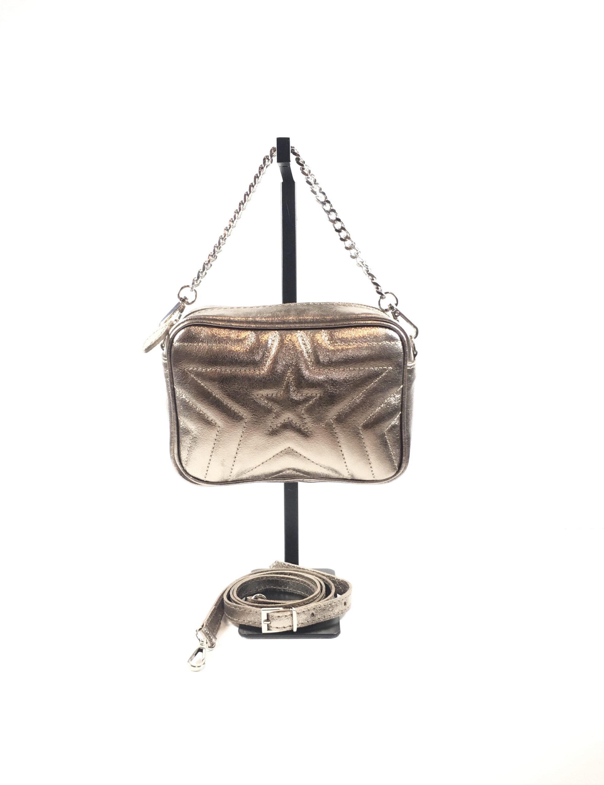 Borsa in pelle intrecciata platino - Laboratorio Capri - Manecapri